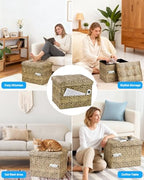 Bsketa Storage Ottoman, 17" Folding Velvet Foot Rest,Leopard Print 2 Pack - Image 6