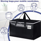 StorageRight Moving Bags, Moving Boxes, 93L 6-Pack Sotrage Bags Totes,Black - Image 4