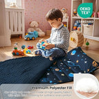 david's kids Minky Toddler Nap Mat with Removable Pillow and Minky Fleece Blanket, 55"x23",Soft Slumber Bags for Boys, Perfect for Preschool, Daycare, Kids Sleeping Bags with Rollup Design, Space - Image 6