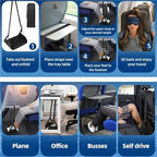 Foot Hammock for Plane Travel 2pcs Lightweight Plane Foot Hammock - Support Plate, Portable Leg Rest(Black) - Image 4