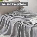 EMME Muslin Cotton Blanket Adults Heather Grey King 108" X 90" - Image 5