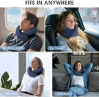 Neck Travel Pillows for Airplanes Memory Foam Neck Comfort Pillow Compact Ergonomic Design Sleeping Essentials for Long Flights Car Rides and Home Use (Blue) - Image 6