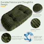 Lumbar Support Pillow for Recliner Chair/Accent Chair/Couch/Office Chair, Tufted Blended Corduroy Back Support Cushion for Elderly, Recliner Cushions for Back Rest, Pain Relief, Reading, Dark Green - Image 4