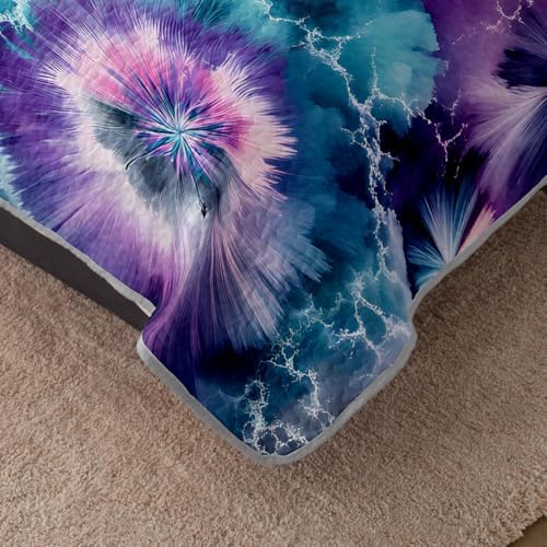HOSIMA Colorful Tie-Dye Abstract Hippie Quilt King with 2 Pillowcases. - Image 4