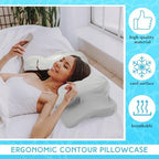 Hahafelt 2 Pcs Cooling Cervical Pillowcase, Gray, Standard Size - Image 4