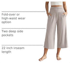 ODODOS Women's Wide Leg Palazzo Lounge Cropped Pants with Pockets Light Weight Comfy Pajama Capri Pants-20/22"/ 24" Inseam - Image 4