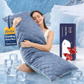 ZonLi Cooling Body Pillow for Adults Side Sleeper & Pregnancy - Memory Foam Insert Long Body Pillow 20 x 54 Inch with Washable Pillowcase, Gift for Men Women Light Blue by Zonli