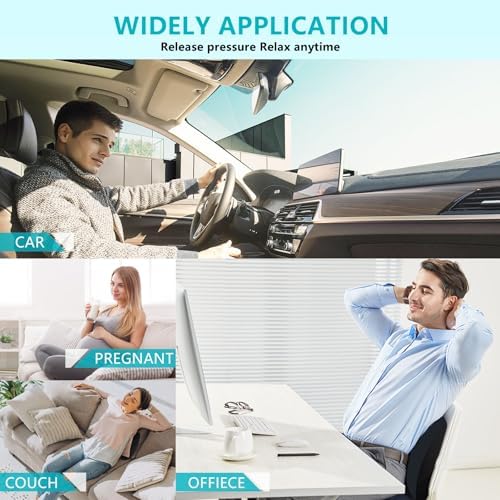 FLORICH 3 PCS Seat Cushion for Carseat Lumbar Support Pillow Car Neck Headrest Pillows Memory Foam Gel Memory Foam Massage Point Seat Pads Pressure Relief Back Cushion for Office Chair(Black) - Image 6