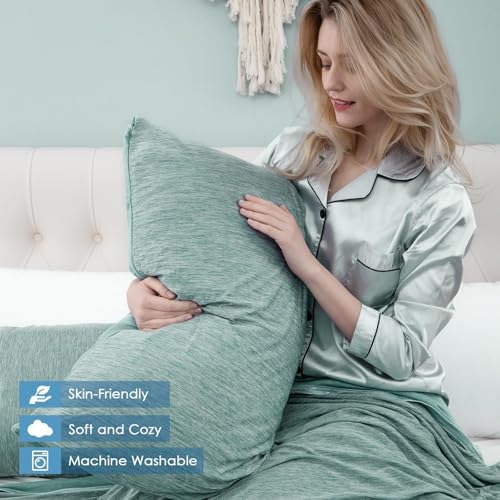 CHOSHOME Cooling Pillow Cases Zipper Pillow Covers Q-Max > 0.45 Zippered Pillowcases for Hot Sleepers, Soft, Breathable, Skin-Friendly, 4 Pack (Standard, 20"x26", Green) - Image 6