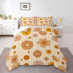 Feelyou Vintage Boho Plant Floral Comforter Set 60S 70S Groovy Comforter - Image 4