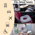 Hshbxd Donut Pillow for Tailbone Pain Relief, Wheelchair Cushion for Hemorrhoids and Bed Sores, Pregnancy, Donut Pillow Suitable for Office, Long Travel, Car and Home Sofa (Checkerboard – Light Gray) - Image 3