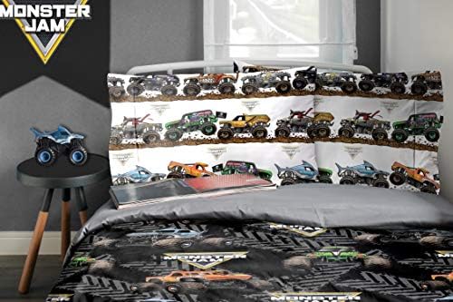 Monster Jam Full Size Comforter Set 5 Piece Kids Bedding for Boys, Black - Image 7