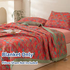 100% Cotton Muslin Blanket Jacquard Rustic Mermaid Fish Scales Quilt, Soft Bed Cover 3 Layers Reversible Bedspread Coverlet Breathable Lightweight Bedding Twin(59"x94"), No Pillow Sham - Image 2