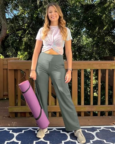G4Free Yoga Pants for Women Wide Leg Pants with Pockets High Waisted - Image 3
