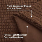 Love's cabin Seersucker Brown King Size Comforter Set, 7-Piece Bed in a Bag - Image 5