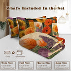 BlessLiving 3-Piece Quilts Queen Size, Ultra Soft Microfiber Lightweight Daisy Frame Pattern Bedspreads Coverlets Bedding Set with 2 Pillow Shams for All Seasons, Autumn Bed Cover for Women - Image 6