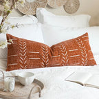 BlissBlush Boho Lumbar Throw Pillow Cover 14X36, Brick Red Decorative Long Accent Body Lumbar Pillow for Bed, Farmhouse Woven Soft Chenille Textured Lumbar Pillowcase for Couch (Cover ONLY) by BlissBlush