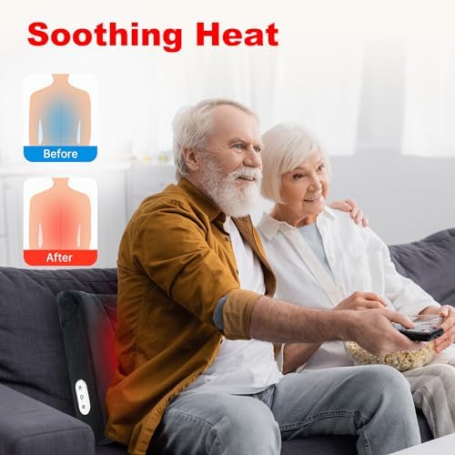 CILI Lumbar Support Pillow for Office Chair, Heated Back Support Pillow with Vibration, Back Massager for Chair, Back Rest Cushion Pillow for Desk Chair Sofa, Gifts for Mom Dad Women Men - Image 5