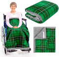 Mindsoft Christmas Wheelchair Blanket with Pouch Warm Soft Flannel Blanket 42.13 x 35.83 Inch Lap Blankets for Elderly Cozy Wheelchair Cover for Holiday Winter Leg and Lower Body Gifts (Dark Green) by Mindsoft