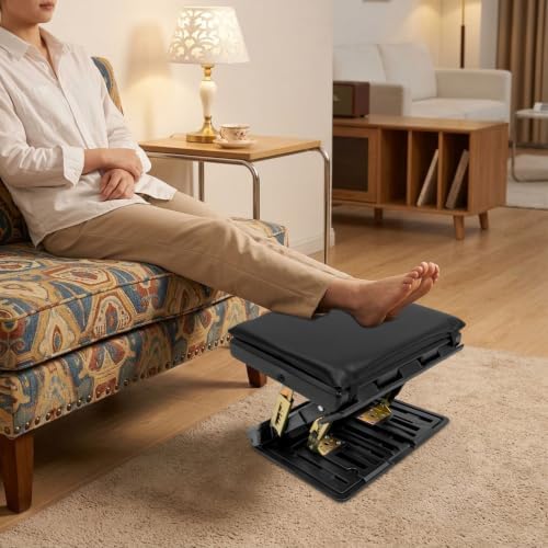 Adjustable Foot Rest, Ergonomic Under Desk Stool, 4 Height Angle PU Cushion - Image 6
