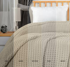 Utopia Bedding 100% Cotton Waffle Blanket Full Size Khaki, 90x84 Inch - Image 2
