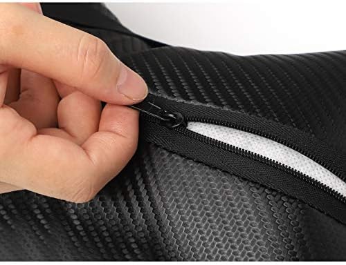 2Pcs Leather Carbon Fiber Leather Sport Car Seat Scat Pack Bee Neck Rest Pillow Foam Headrest Travel Cushion Travel Sleeping Cushion for Challenger Charger - Image 3