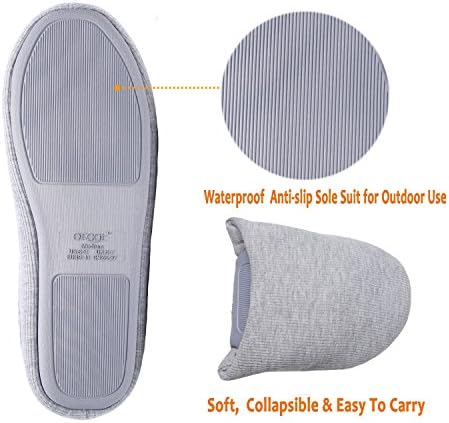 ofoot Women's Non-Slip House Slippers - Lightweight Cotton Memory Foam Indoor Slip-On, Machine Washable & Foldable Travel Design for Home, Yoga, Narrow/Wide Fit Options - Image 4