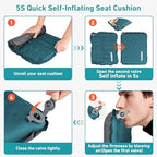 Inflatable Seat Cushion, Self Inflating Compact Stadium Seat Cushion (Blue-2pack) - Image 4