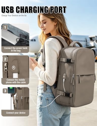 Vacuum Seal Travel Backpack with Air Pump Vacpack Waterproof Carry On Backpack for Travel Bag Women Men with Vacuum System Compression Airlines Approved Daypack Laptop Hiking Space Saver Bags Coffee - Image 6