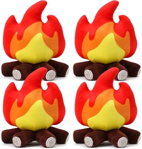 4 Pack Campfire Plush Toys Fake Fire Firewood Plush Pillow by Anglechic