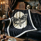 Sleepwish Throw Blanket Sherpa Fleece Halloween Black Queen Blanket Moth - Image 2