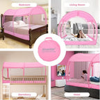 Alvantor® Mosquito Net Bed Canopy Tents Dream Privacy Space Twin Size Sleeping Tents Indoor Pop Up Portable Frame Breathable Cottage Pink (Mattress Not Included) - Image 2