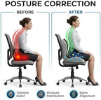 Seat Cushion and Lumbar Support for Office Chair & Car Seat, Memory Foam Ergonomic Design for Long Sitting, Sciatica Support & Tailbone Pressure Relief - Image 3