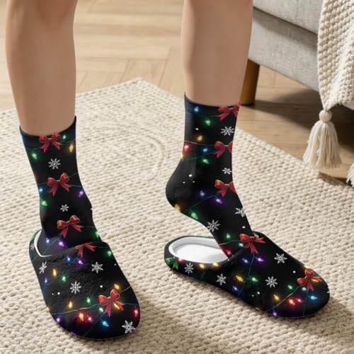 House Slippers for Women Washable Closed Toe with Cute Socks - Image 4