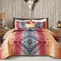 Dintszyayue Bohemian Quilt Set King, 3 Pcs Red Aztec Parttern Bedspread by Dintszyayue