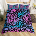 Homewish Watercolor Leopard Duvet Cover for Boys,Girls Blue Purple Comforter Cover Full Size,Cheetah Printed Bedding Set Kids Teen Room Decor Bed Cover,Colorful Bedclothes with Zipper(No Comforter) by Homewish