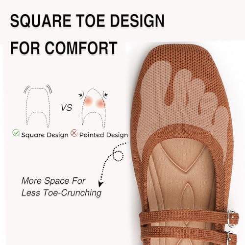 Womens Woven Ballet Flats, Foldable Mary Jane Shoes for Casual Wear - Image 3