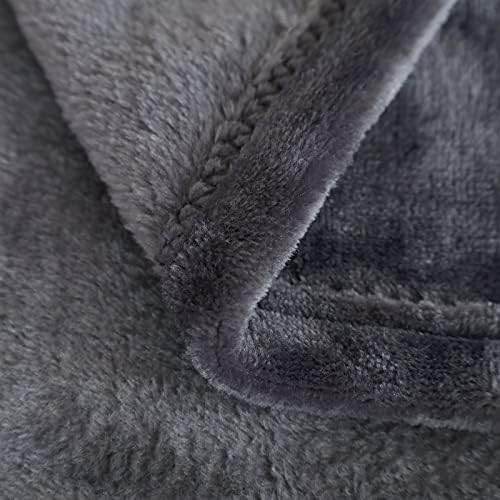 SOCHOW Flannel Fleece Blanket King Size, All Season Lightweight Super Soft Cozy Blanket for Bed or Couch, Grey(90inch X108'') - Image 4