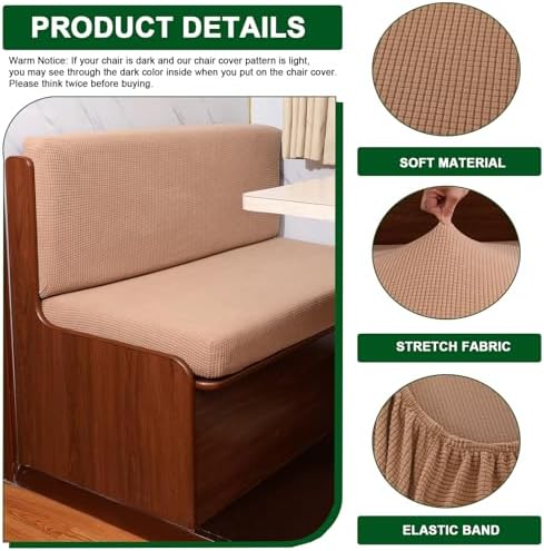 CRFATOP RV Dinette Cushion Covers Soft 4pc Camper Booth Seat Slipcover,20 - Image 2
