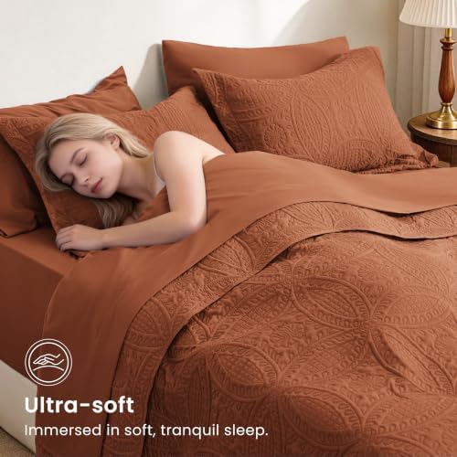 Love's cabin Quilts for Queen Bedspreads, 7 Pieces Bed in a Bag, Umber - Image 5