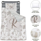 Personalized Toddler Nap Mat for Boys, Custom Name Kids Sleeping Mat for Preschool, Daycare Cot Nap Mat with Corner Straps, Roll-Up Slumber Mat with Soft Blanket & Pillow - Image 3