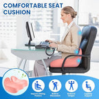 CushZone Ergonomic Seat Cushion, Sciatica Support for Office Chair, Pink - Image 4
