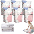 No Pump Vacuum Storage Bags, Space Saver Bags for Clothes & Bedding, Press Compression Vacuum Seal Bags, Airtight Large Capacity Storage Bags for Comforters, Blankets, Travel (6, L) by Unknown