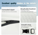 Car Neck Pillow, Memory Foam Headrest Support with Soft Nappa Leather-Feel Cover and Adjustable Strap for Driving, 2 Pack, Grey - Image 7