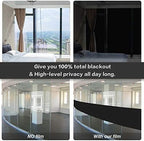 WochiTV Total Blackout Window Film 100% Light Blocking Non Adhesive No Residue Removable Opaque Static Cling Privacy Glass Tint for Home Bedroom Darkening Heat Control (35.4 in x 16.4 Ft) - Image 3