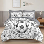 WeCozy Full Comforter Set with Sheets, 7 Pieces Soccer Ball Bedding by WeCozyHomeDecor
