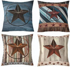 Feelyou Star Pattern Throw Pillow Covers Decorative Soft 18" x 18" Inches by Feelyou