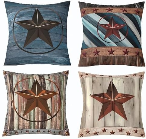 Feelyou Star Pattern Throw Pillow Covers Decorative Soft 18" x 18" Inches by Feelyou