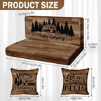 Britimes RV Dinette Cushion Covers Set, 6 Pack, for Camper, Wood Rustic - Image 2