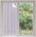 Window Privacy Film Frosted, Purple Brown Striped Non-Adhesive Static Cling Window Tint, Modern Farmhouse Vertical Stripes Insulated Windows Frosted Films for Living Room, 35.4 x 78.7 Inches by Unknown